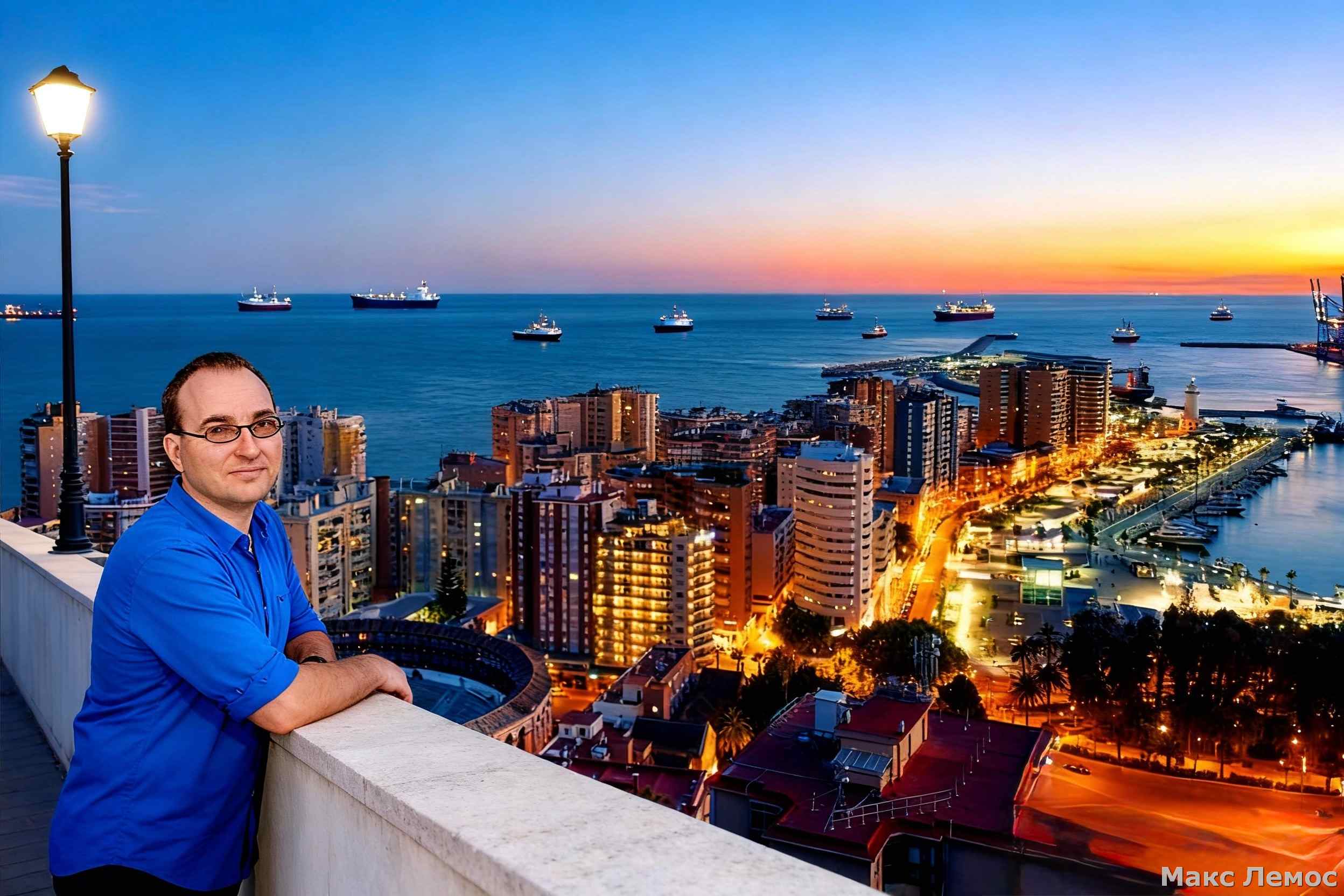 Малага вечером