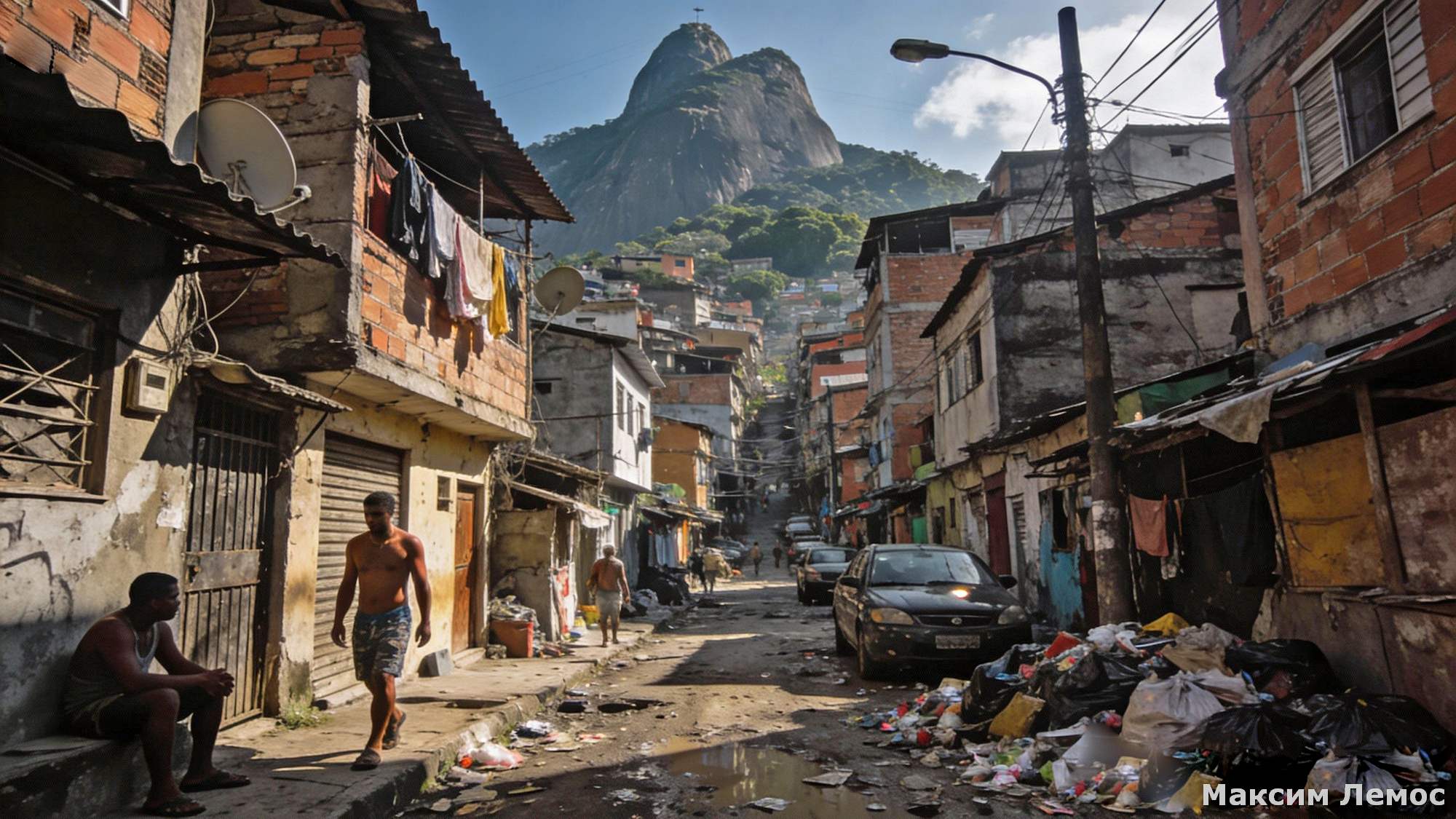 Город с вида на закате